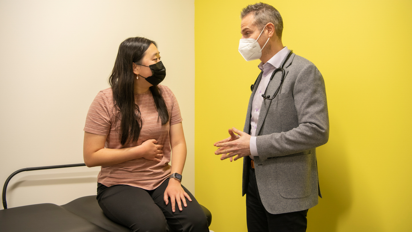 An IBD Centre patient with Dr. Brian Bressler.